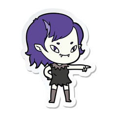 sticker of a cartoon friendly vampire girl