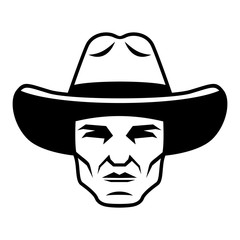 Man in cowboy hat, Vector Illustration