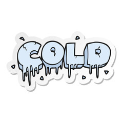 sticker of a cartoon cold text symbol