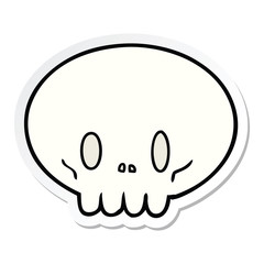 sticker of a cartoon skull