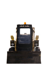 Mini tractor for cleaning on white background. Front view. Isolated object.
