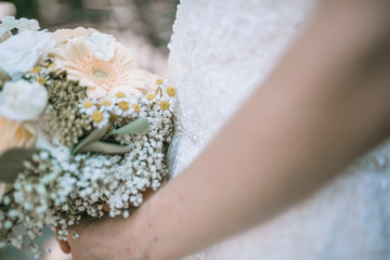Brautstrauß Pastell Weiße Rosen