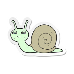 sticker of a cartoon cute snail
