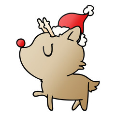 christmas gradient cartoon of kawaii deer