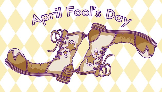 Vector illustration with clown shoes for an April Fools Day