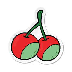 sticker of a  cartoon cherries