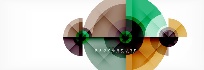 Fototapeta premium Round circles and triangles abstract background