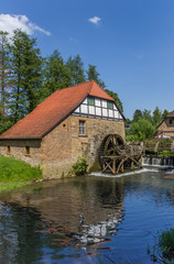 Fototapeta na wymiar Watermill in the historic city of Lemgo