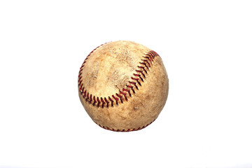 Vintage Old baseball Isolated on a White Background