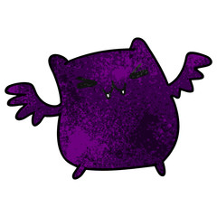 textured cartoon of a kawaii cute bat
