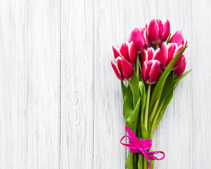 Pink spring tulips