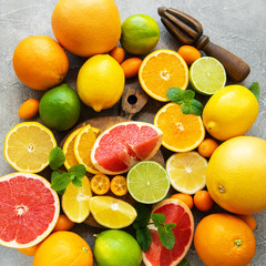 Fototapeta na wymiar citrus fresh fruits