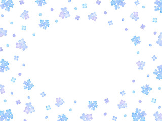 水彩で描いた青い小花のメッセージカード