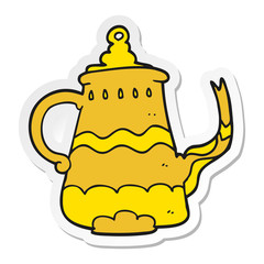 sticker of a cartoon fancy coffee pot
