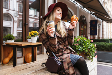 Beautiful young stylish blonde woman