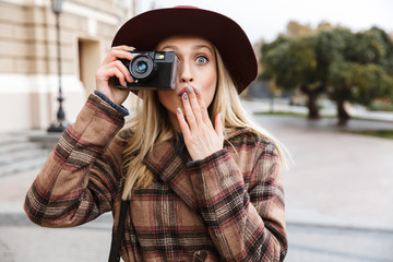 Beautiful young stylish blonde woman