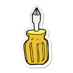 sticker of a cartoon screwdriver