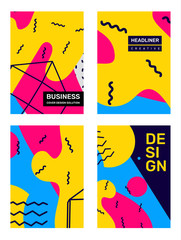 Business retro abstraction, background with text header. Vector set of creative bright abstract illustration with shape.