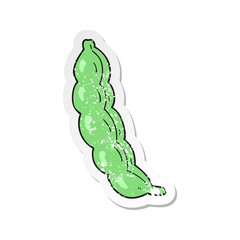 retro distressed sticker of a cartoon peas in pod