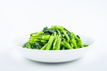 Chinese dish, a dish of green, fried winter leeks