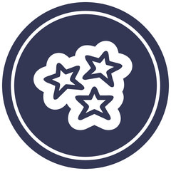 star shapes circular icon