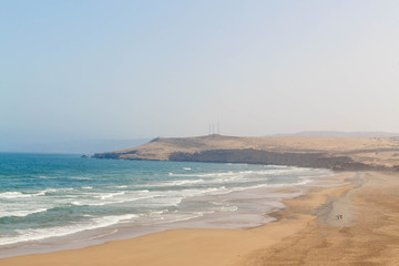Fototapeta na wymiar Morning view on the beach of Atlantic ocean coast, Morocco