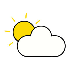 cute cartoon sunshine and cloud