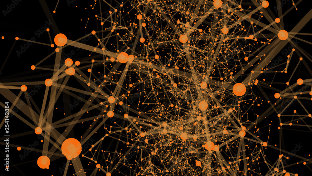 Aufkleber abstract digital background, plexus effect. abstract polygonal background with connecting dots and l