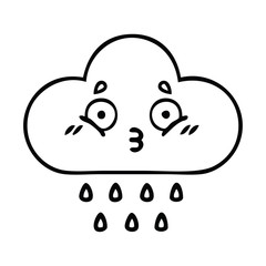 line drawing cartoon rain cloud
