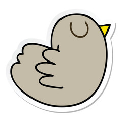 sticker of a quirky hand drawn cartoon bird