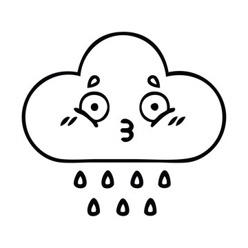 recommend clip art: line drawing cartoon rain cloud