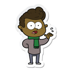 sticker of a cartoon staring man