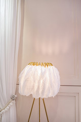 Exquisite white feather floor lamp