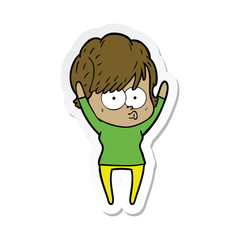 sticker of a cartoon woman