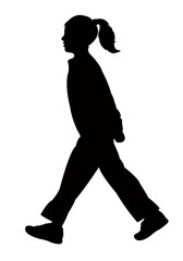 a girl walking body silhouette vector
