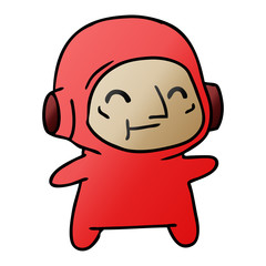 gradient cartoon of an older astronaut