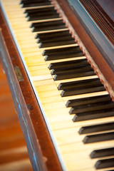 Keys on an old piano