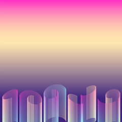 Glowing neon spiral lines on a dark blue background