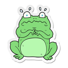 sticker of a cartoon funny frog
