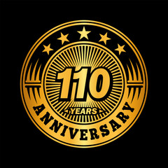 110 years anniversary. Anniversary logo design. Vector and illustration.