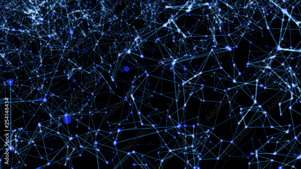 Aufkleber abstract digital background, plexus effect. abstract polygonal background with connecting dots and l