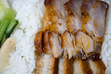 Crispy pork and grilled red pork