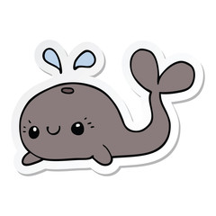 Naklejka premium sticker of a cute cartoon whale