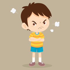 angry children boy arms crossed