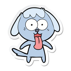 sticker of a cute cartoon dog