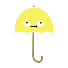 flat color retro cartoon umbrella