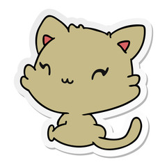 sticker cartoon of cute kawaii kitten