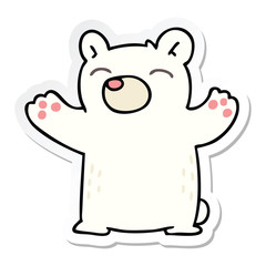 sticker of a quirky hand drawn cartoon polar bear