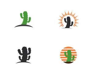 Cactus Logo template vector icon illustration design