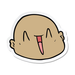Obraz na płótnie Canvas sticker of a cartoon bald man